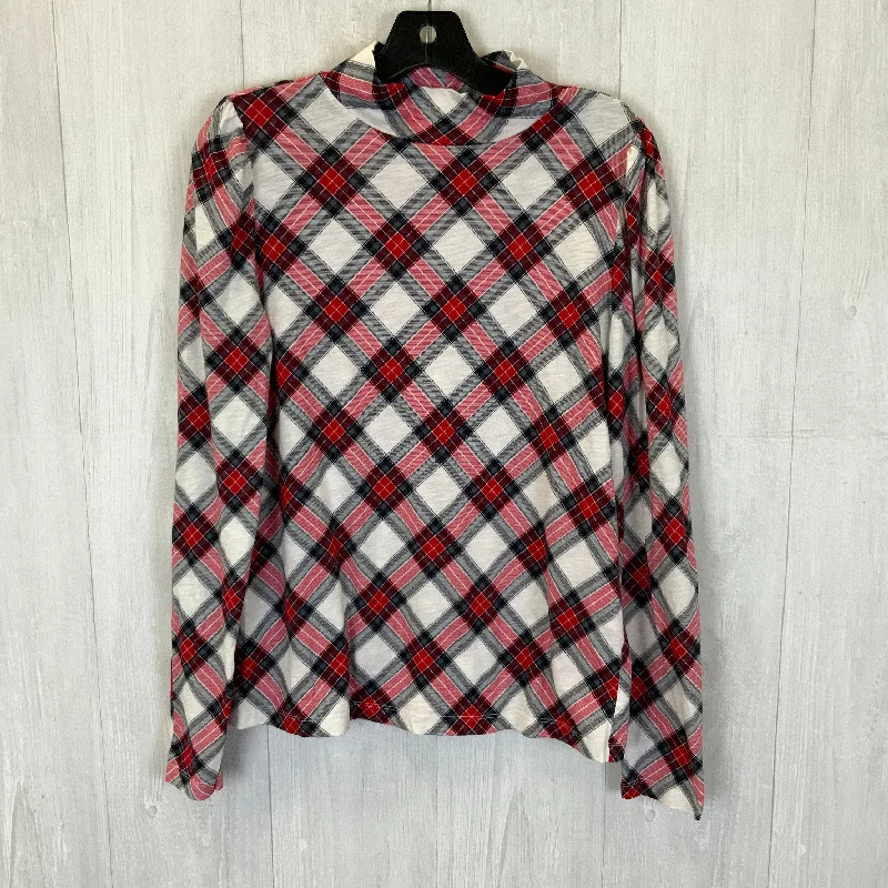 women's tops for those who love to shop for unique findsTop Long Sleeve Basic By Loft In Plaid Pattern, Size: L