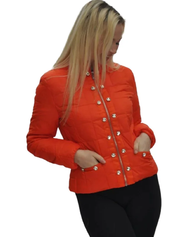 women's coats for those who seek both warmth and flairLia Rhinestone Jacket In Orange