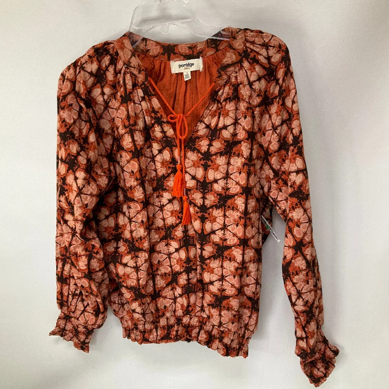 affordable women's topsTop Long Sleeve By Porridge In Orange, Size: S