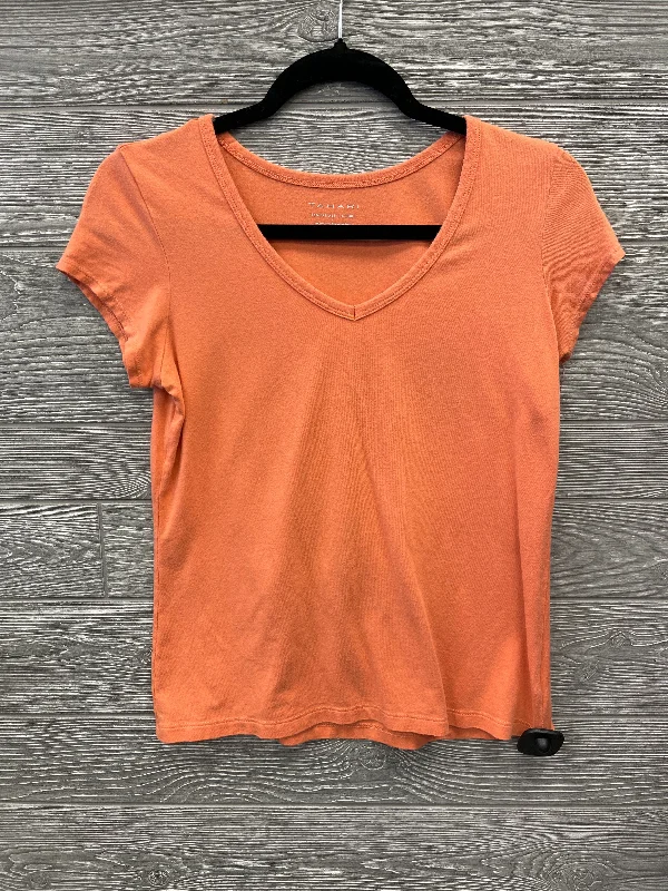 women's tops with cinched waistsTop Short Sleeve By Tahari By Arthur Levine In Orange, Size: M