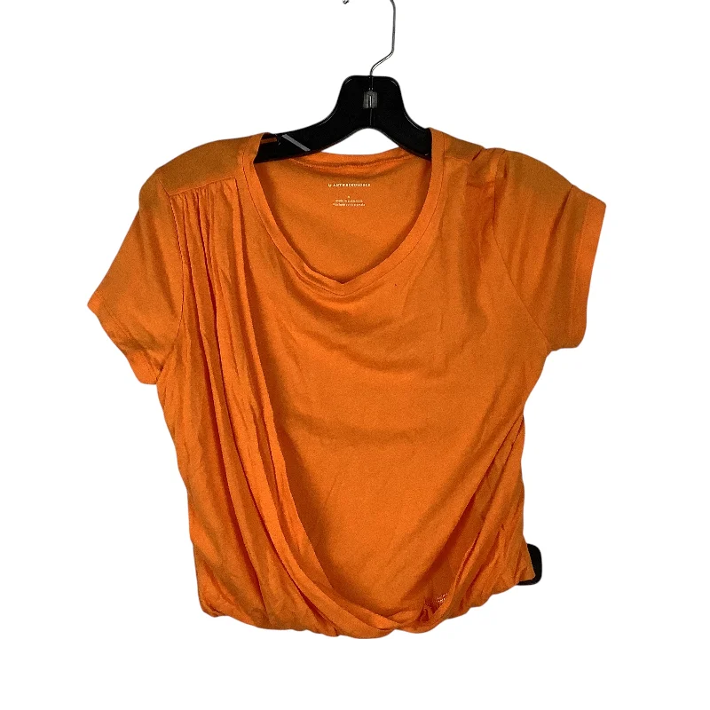 women's tops for those who want to stay updated with the latest fashion trendsTop Short Sleeve Basic By Anthropologie In Orange, Size: S