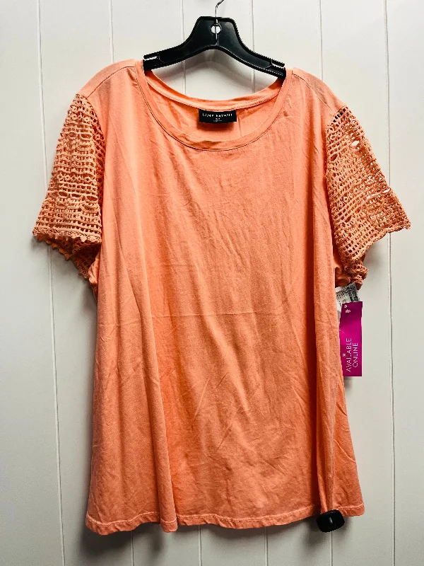 women's tops for business casual attireTop Short Sleeve By Lane Bryant In Orange, Size: 18