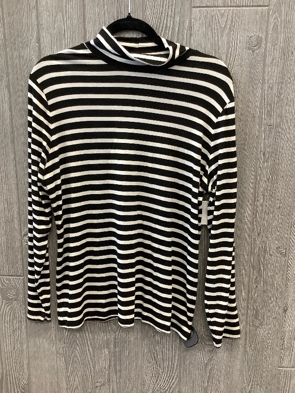 women's tops with flutter sleevesTop Long Sleeve By Style And Company In Striped Pattern, Size: L