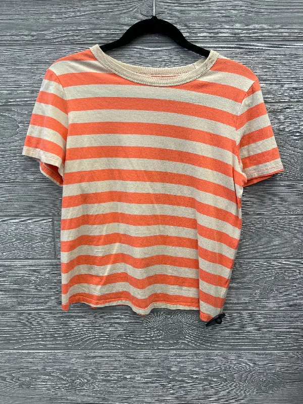 women's tops with spaghetti straps and deep V-necksTop Short Sleeve By Old Navy In Striped Pattern, Size: M