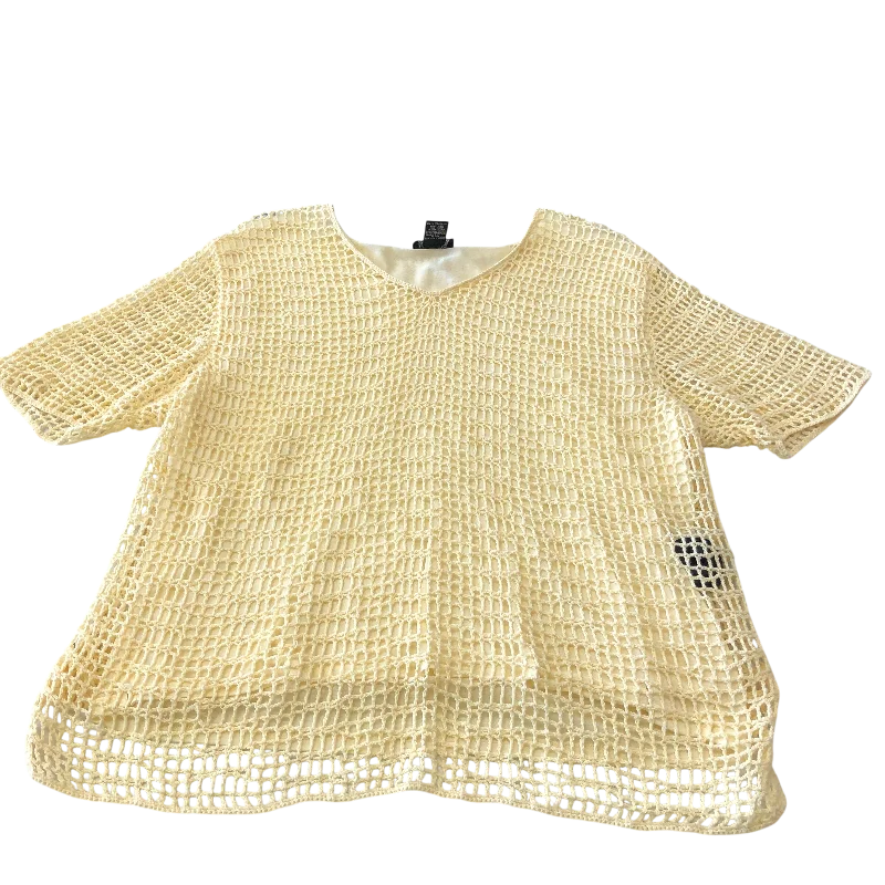 women's tops for those who love to shop for unique findsTop Short Sleeve By MORGAN COLE In Yellow, Size: Xl