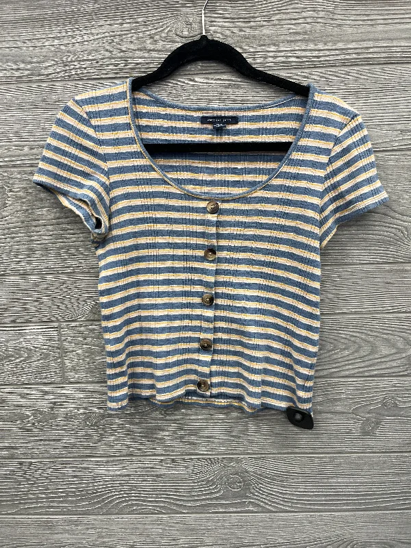 women's tops for bridal showers and baby showersTop Short Sleeve By American Eagle In Striped Pattern, Size: S