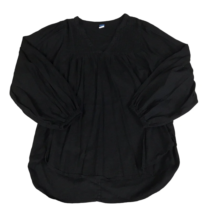 women's tops with beading accentsTop Long Sleeve By Old Navy In Black, Size: Xs