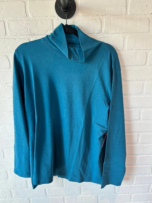 women's tops for those who want to make a fashion statementTop Long Sleeve Basic By Lands End In Blue, Size: 2x