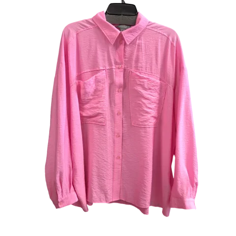 women's tops for layeringTop Long Sleeve By Primark In Pink, Size: 14