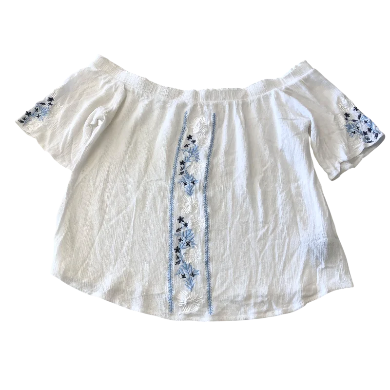 women's tops with bell sleevesTop Short Sleeve By MARA In White, Size: Xl