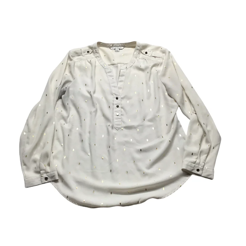 women's tops with built-in brasTop Long Sleeve By Zac And Rachel In Cream, Size: L