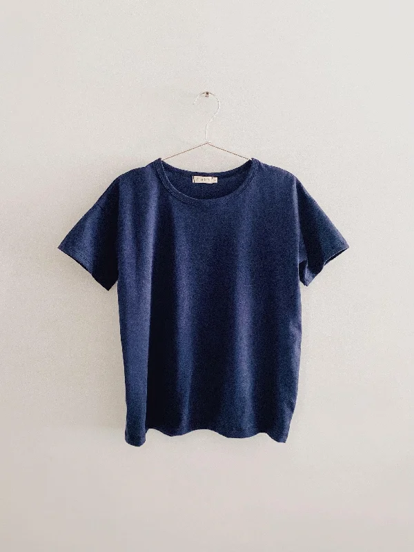 women's tops for cozy nights inadult organic cotton tee in midnight