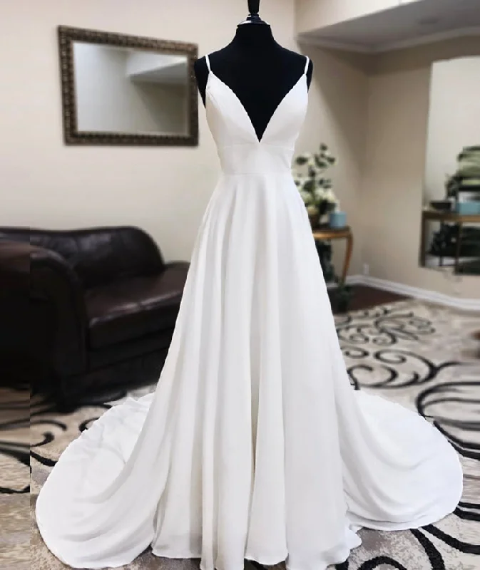 women's maternity dressesWhite chiffon lace long prom dress A line evening dress  8454