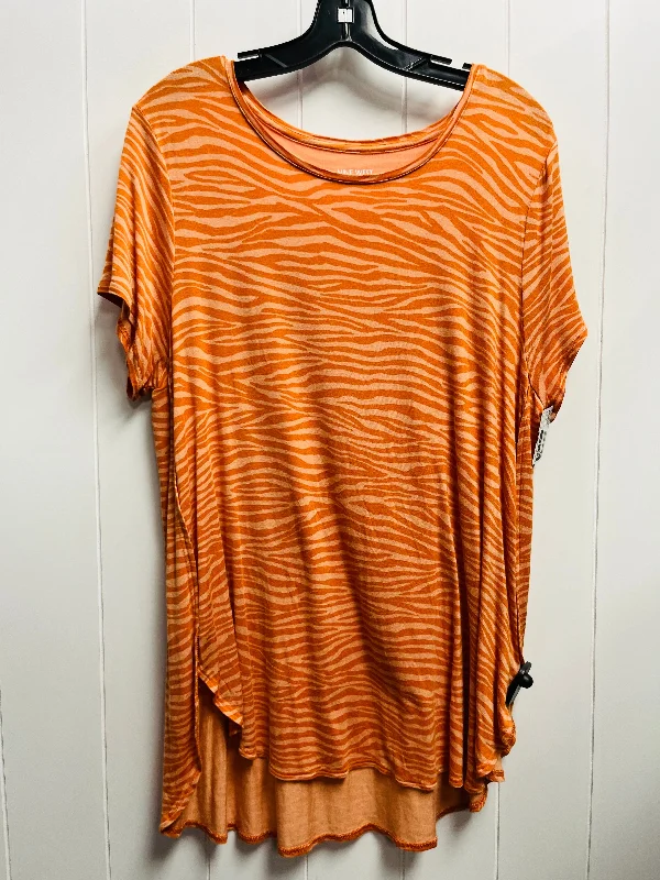 luxury women's topsTop Short Sleeve Basic By Nine West Apparel In Orange, Size: Xl