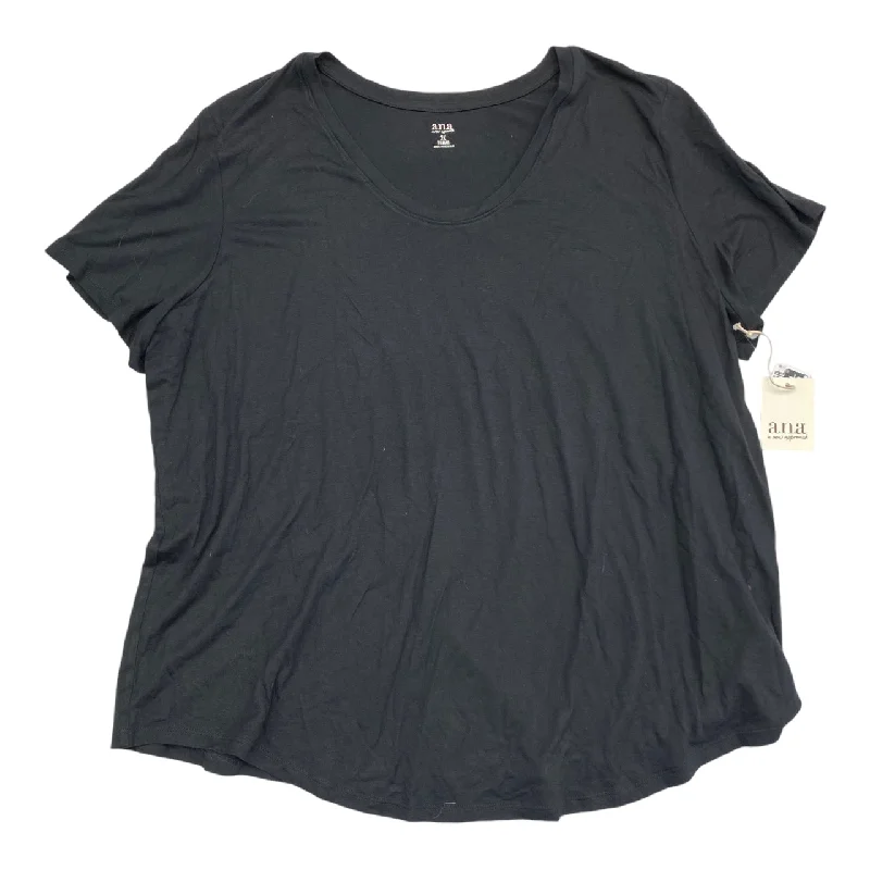 women's tops for maximalist fashion loversTop Short Sleeve Basic By Ana In Black, Size: 2x