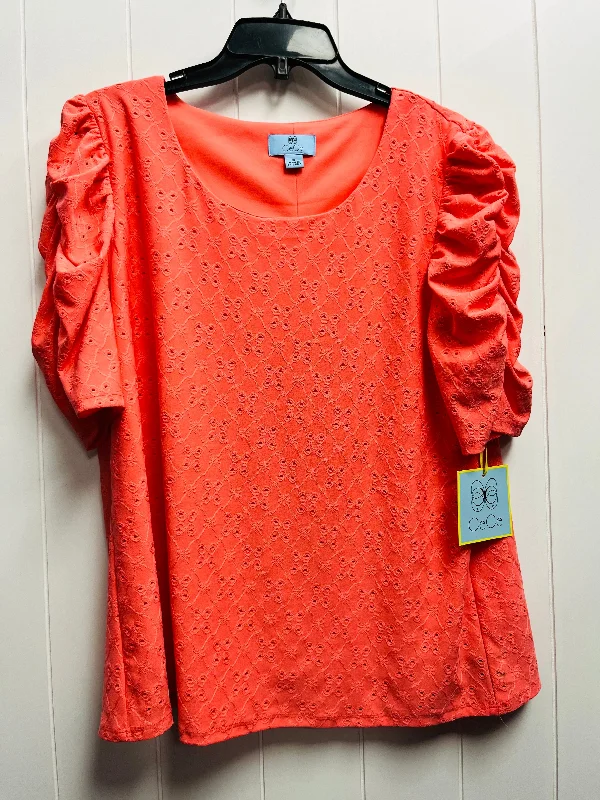 long-sleeved women's topsTop Short Sleeve By Cece In Orange, Size: Xl