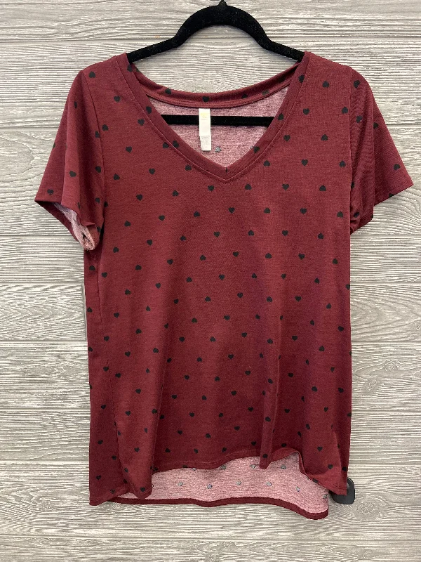 women's tops for boho-chic stylesTop Short Sleeve By Lularoe In Red, Size: M