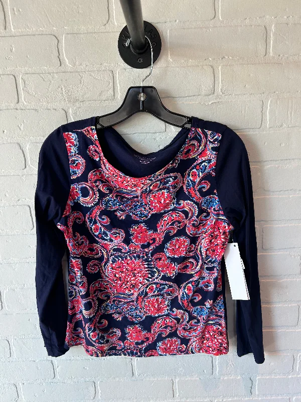 women's tops for relaxed weekendsTop Long Sleeve Designer By Lilly Pulitzer In Blue & Red, Size: M