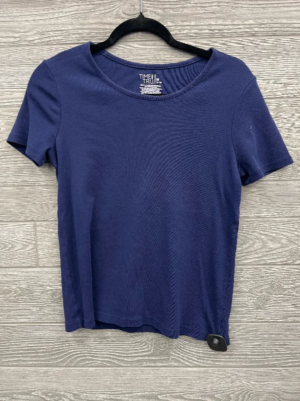 women's tops for those who love to shop for unique findsTop Short Sleeve Basic By Time And Tru In Navy, Size: M