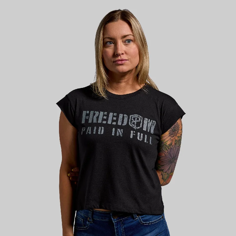 women's tops for fashion-conscious professionalsFreedom Paid In Full Muscle Tee (Black)