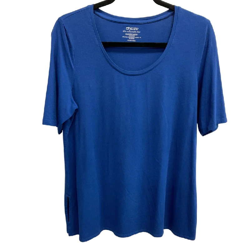 women's tops for mixing and matching with different bottomsTop Short Sleeve Basic By Chicos In Blue, Size: M