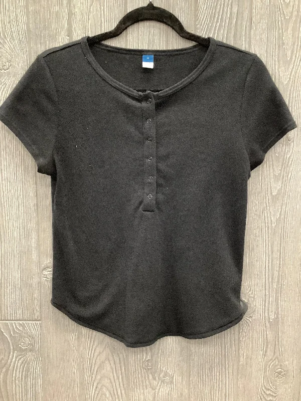 women's tops made from cottonTop Short Sleeve By Old Navy In Black, Size: M