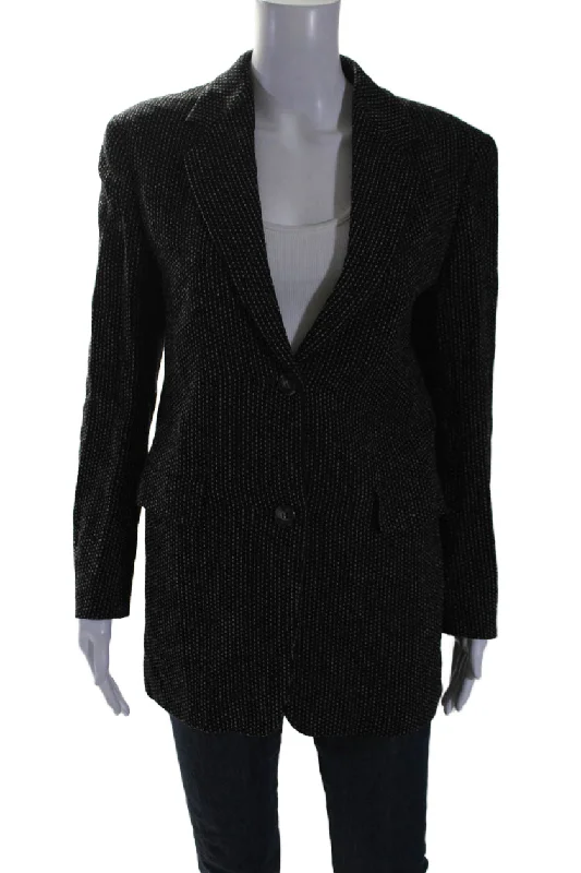 women's coats for snowboardingMax Mara Women's Collared Long Sleeves Line Two Button Blazer Black