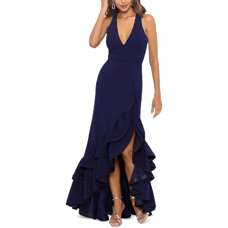 Nursing DressBetsy & Adam Womens Ruffled V-Neck Evening Dress