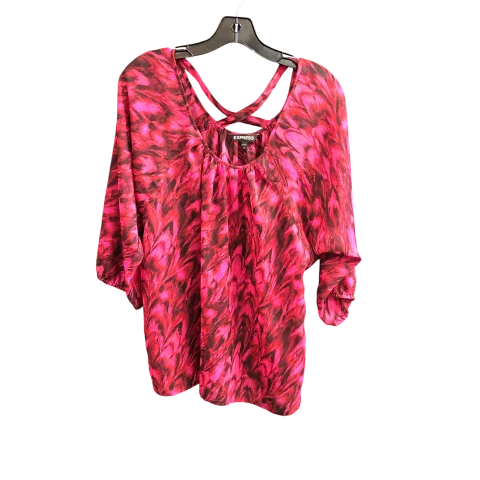 women's tops with cinched waistsTop Long Sleeve By Express In Pink, Size: L