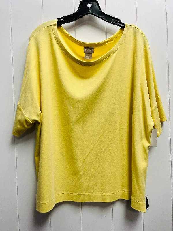 women's tops for those who want to stay cool and chic during warmer weatherTop Short Sleeve By Chicos In Yellow, Size: Xl