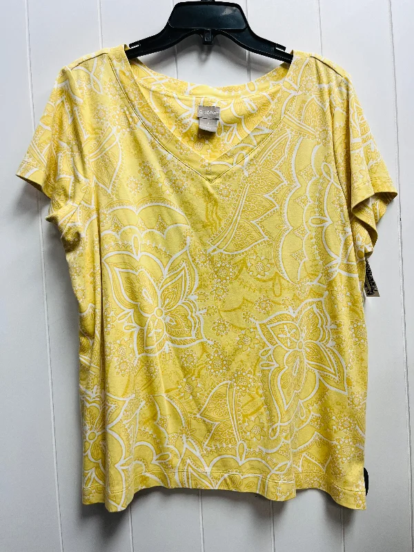 women's tops for those who want to add a pop of color to their outfitsTop Short Sleeve By Chicos In Yellow, Size: Xl