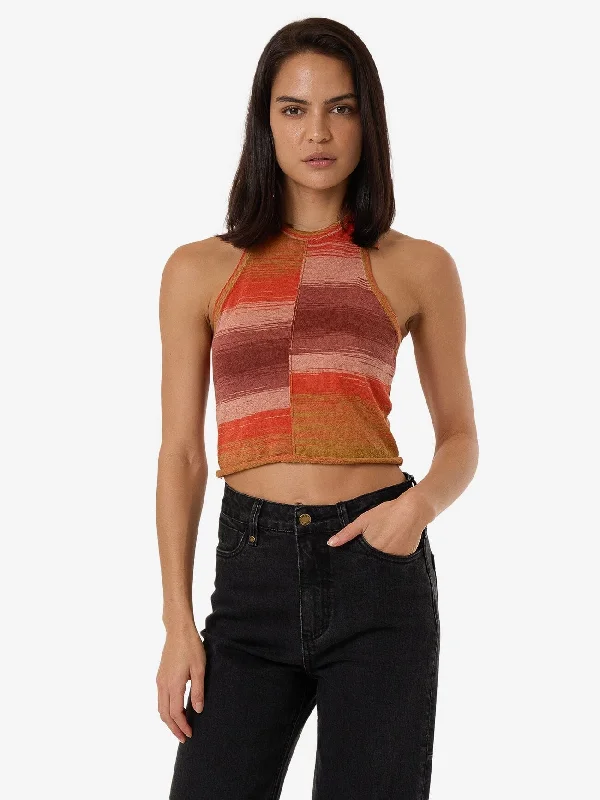 women's tops with unique designsRise Knit Halter Top - Berry