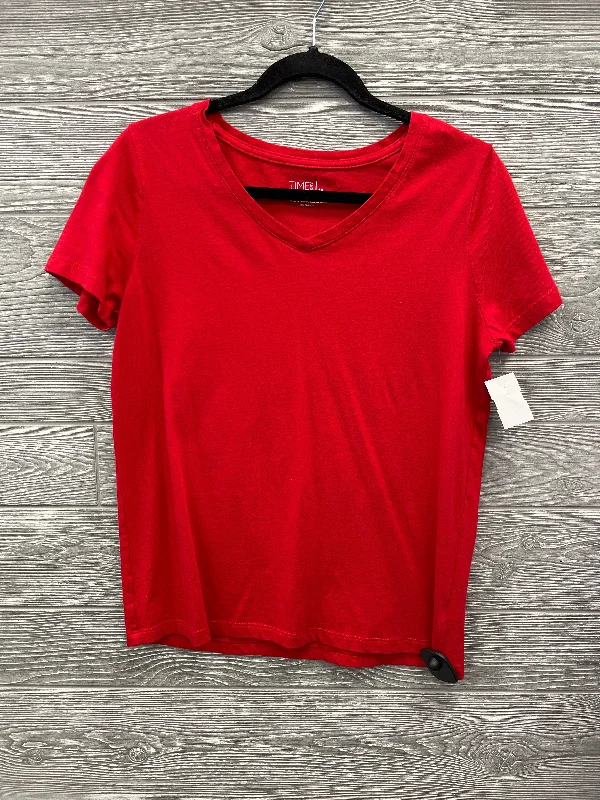 women's tops for those who want to make a fashion statementTop Short Sleeve Basic By Time And Tru In Red, Size: M