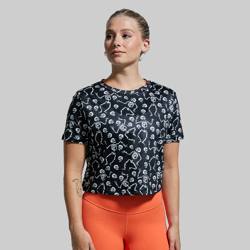 women's tops for those who want to wear pieces that are both comfortable and stylishHalloween Athleisure Crop Tee (Bad To The Bone)