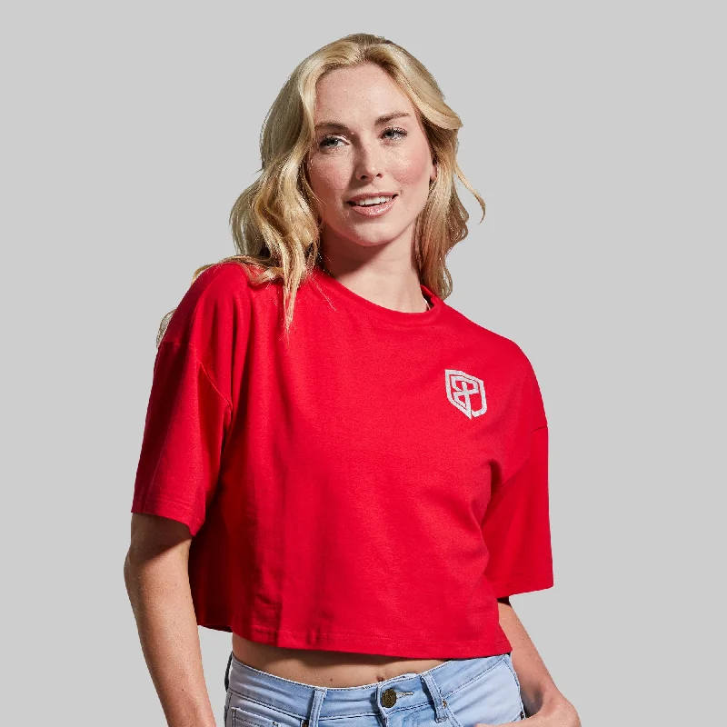 women's tops for everyday eleganceTraining Crop Tee (Lava)