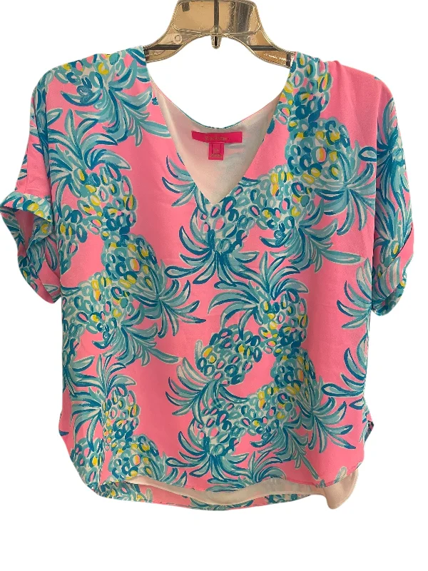 women's tops for evening soireesTop Short Sleeve By Lilly Pulitzer In Pink, Size: Xs