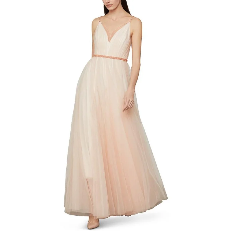 women's easy-to-wear dressesBCBGMAXAZRIA Womens Tulle Beaded Evening Dress