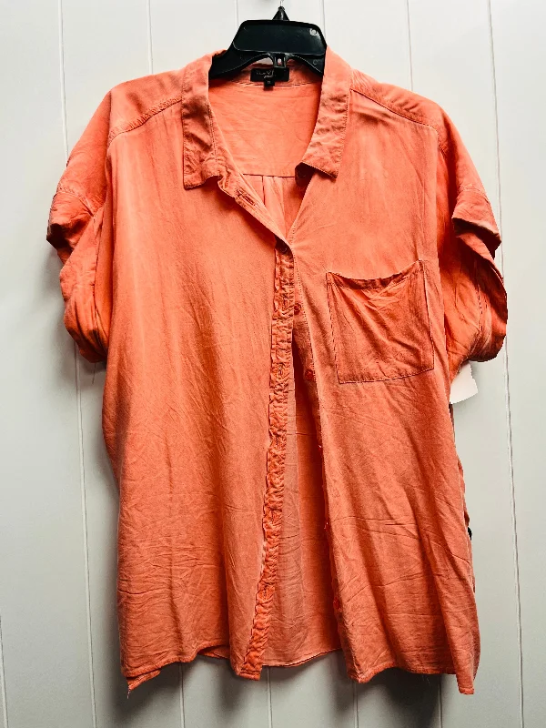 women's tops with beading accentsTop Short Sleeve By Velvet Heart In Orange, Size: Xl