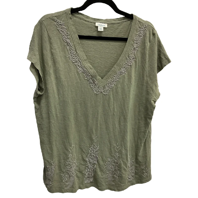 women's tops for those who believe in expressing their individuality through fashionTop Short Sleeve Basic By Sundance In Green, Size: Xxl