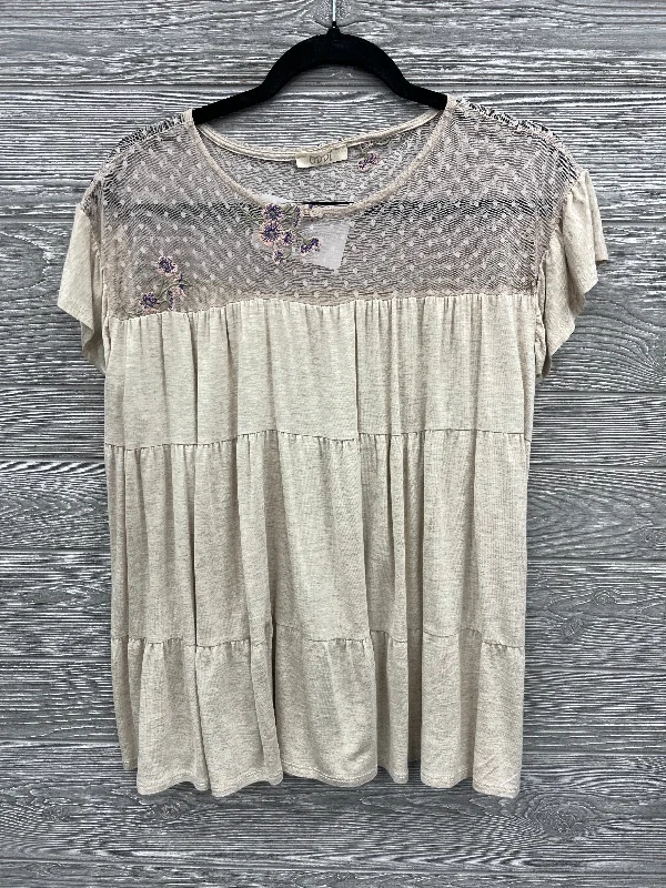 women's tops with sleeveless designsTop Short Sleeve By Oddi In Cream, Size: M