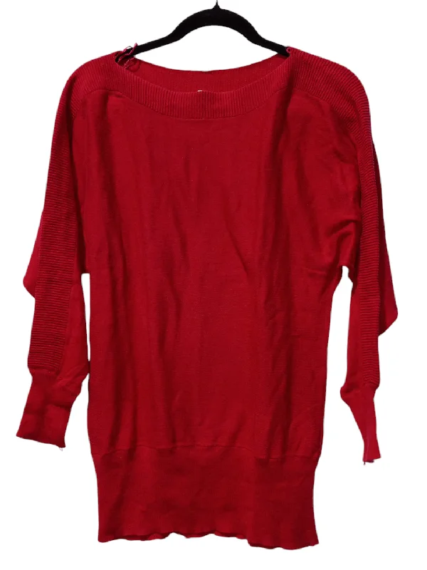 trendy women's topsTop Long Sleeve By Alfani In Red, Size: M