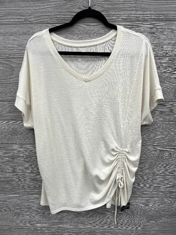 women's tops for casual FridaysTop Short Sleeve By Stylus In Cream, Size: M