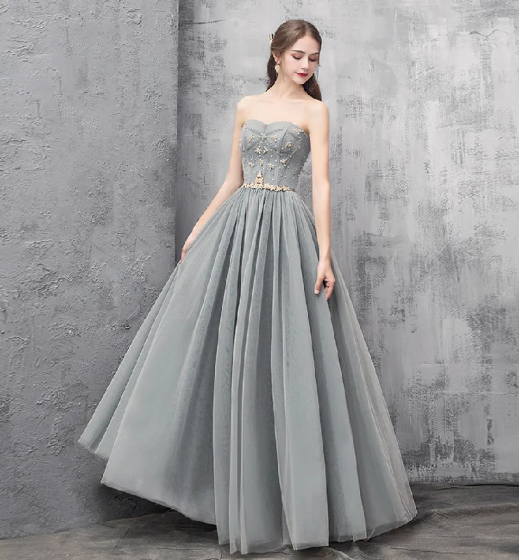 Plunging Neckline DressCute tulle long prom dress evening dress  8493