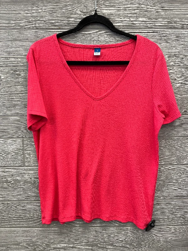 women's tops for those who want to stay warm and stylish during colder weatherTop Short Sleeve By Old Navy In Pink, Size: M