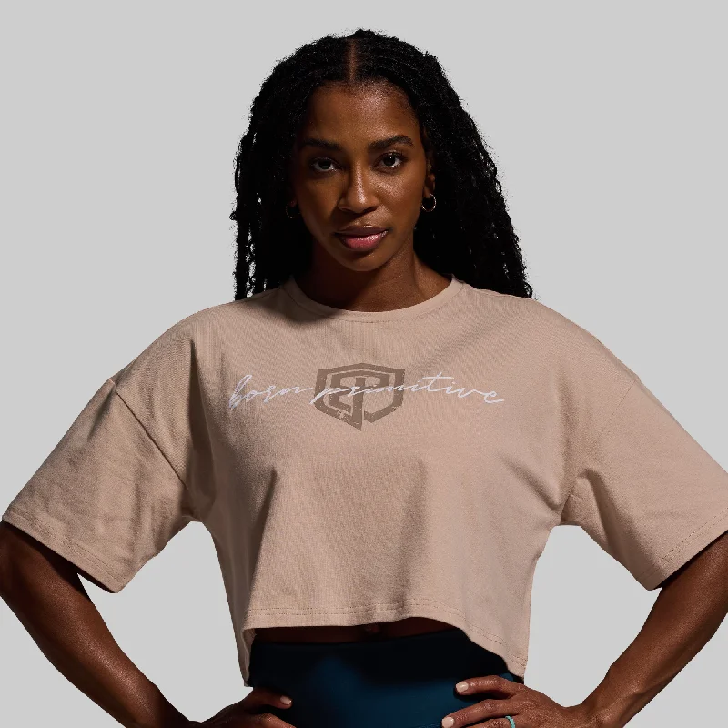 women's tops for those who believe in expressing their individuality through fashionTraining Crop Tee 2.0 (Barefoot-Script)