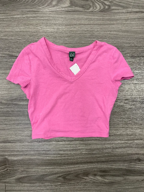 women's tops made from cottonTop Short Sleeve Basic By Wild Fable In Pink, Size: S