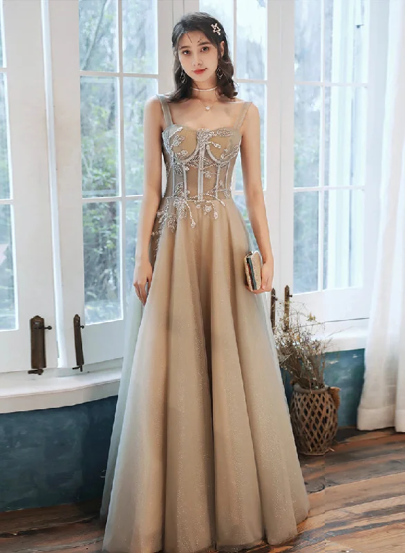 Statement DressLovely tulle lace long prom dress evening dress  8486