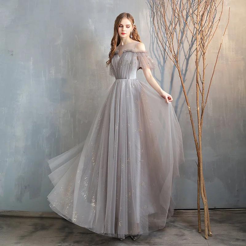 Wrap DressCute tulle long prom dress simple evening dress  8245