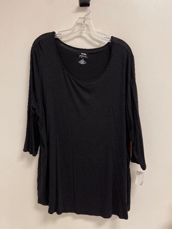 women's tops for those who seek both style and comfortTop Long Sleeve By Evri In Black, Size: 2x