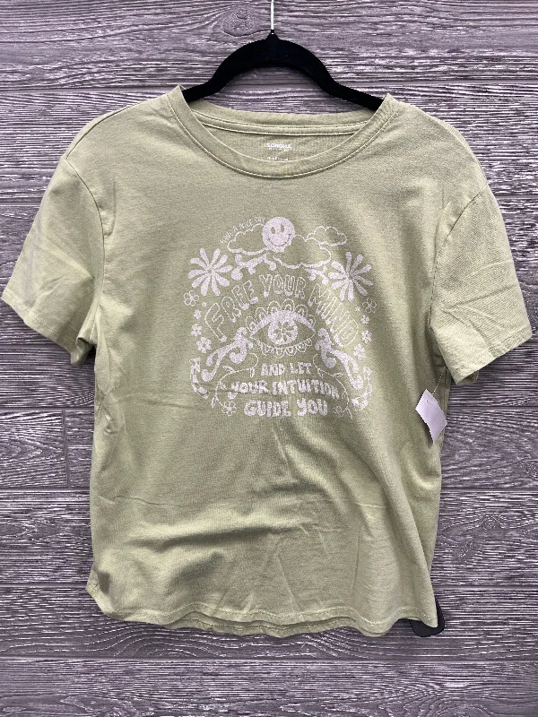 women's tops for those who appreciate subtle and muted tonesTop Short Sleeve By Sonoma In Green, Size: M